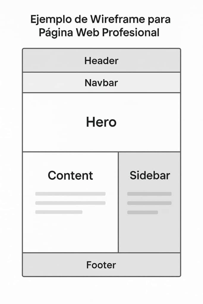 Landing Pages: 7 Poderosos Tips para Crear Páginas que Realmente Convierten Ejemplo de wireframe para diseño de página web profesional