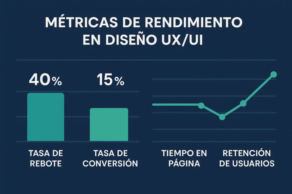 Diseño UX/UI: 10 Claves Poderosas para Revolucionar la Experiencia del Usuario en tu Web Métricas de rendimiento en Diseño UX/UI.
