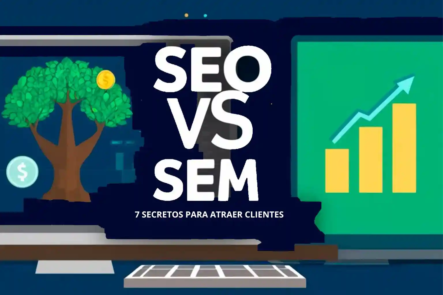 Imagen destacada comparativa de SEO vs SEM para Negocios para atraer clientes