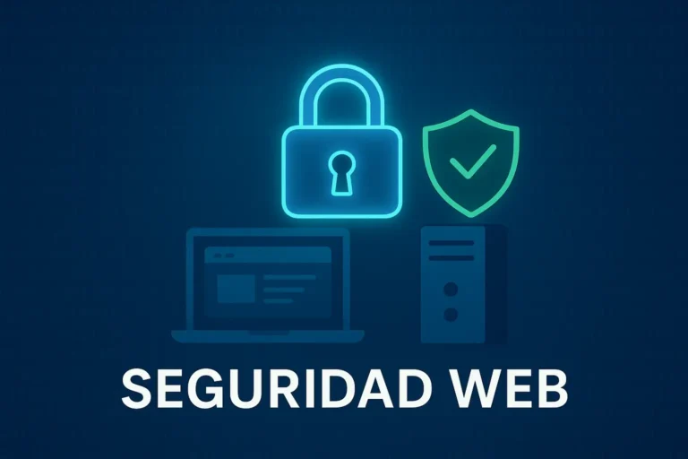 Seguridad Web: 7 Medidas Infalibles para Proteger tu Negocio Online con Éxito Total Candado digital y escudo que representan la seguridad web en entornos tecnológicos.